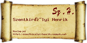 Szentkirályi Henrik névjegykártya