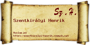 Szentkirályi Henrik névjegykártya