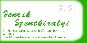 henrik szentkiralyi business card